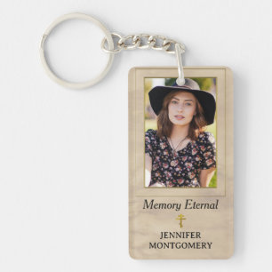 Elegant Flowers and Greenery Orthodox Funeral Key Ring