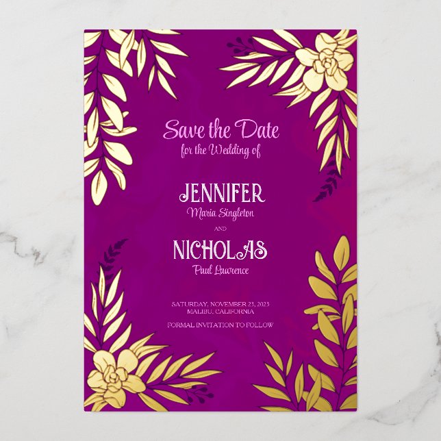 Elegant Flowers And Leaves Ornaments for Wedding F (Front)