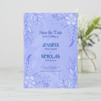 Elegant Flowers And Leaves Ornaments for Wedding Invitation