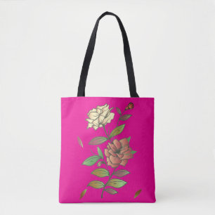 Elegant flowers and leaves.  tote bag