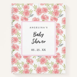 Elegant Flowers Baby Shower Gift List Notebook