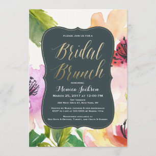 Elegant Flowers Bridal Brunch Bridal Shower Invitation