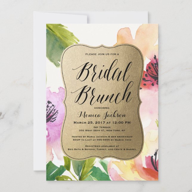 Elegant Flowers Bridal Brunch | Bridal Shower Invitation (Front)