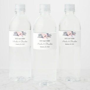 Elegant Flowers Bridal Shower Wedding Water Bottle Label