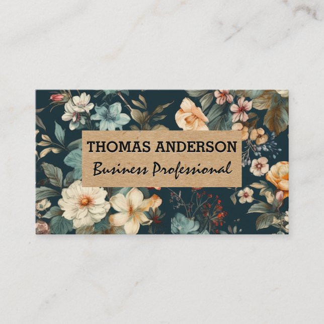 Elegant Flowers | Classic Business Card (Front)