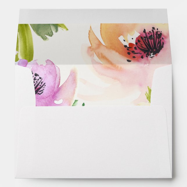 Elegant Flowers Envelope Liner with Return Address (Back (Bottom))