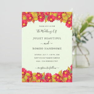 Elegant Flowers Framed Wedding Invitation Card