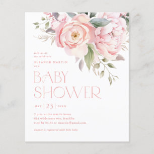 Elegant Flowers Garden Budget Baby Shower Invite