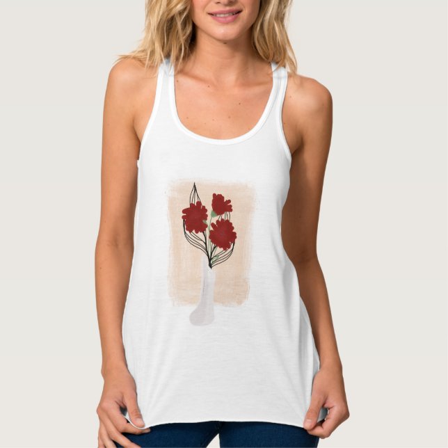 Elegant Flowers in Vase Singlet (Front)