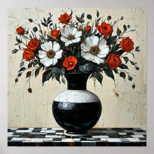 🌸 Elegant Flowers In Vase Still Life Botanical Poster