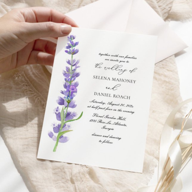 Elegant Flowers Lavender Wedding  Invitation (Creator Uploaded)