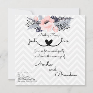 Elegant Flowers Nothing Fancy just Love Elopement Invitation