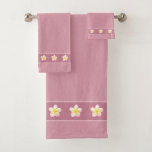 Elegant Flowers on Light Rose Gold Shades Bath Towel Set