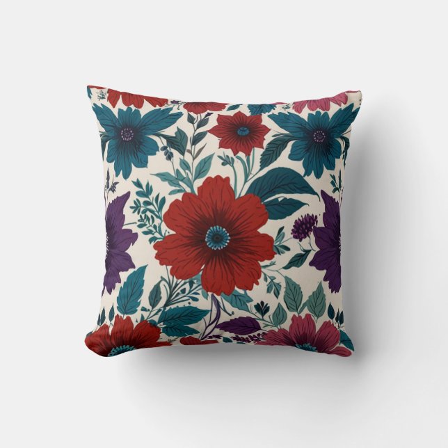 Elegant Flowers Pattern  Cushion (Front)