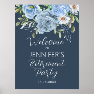 Elegant Flowers Retirement Party Welcome Sign