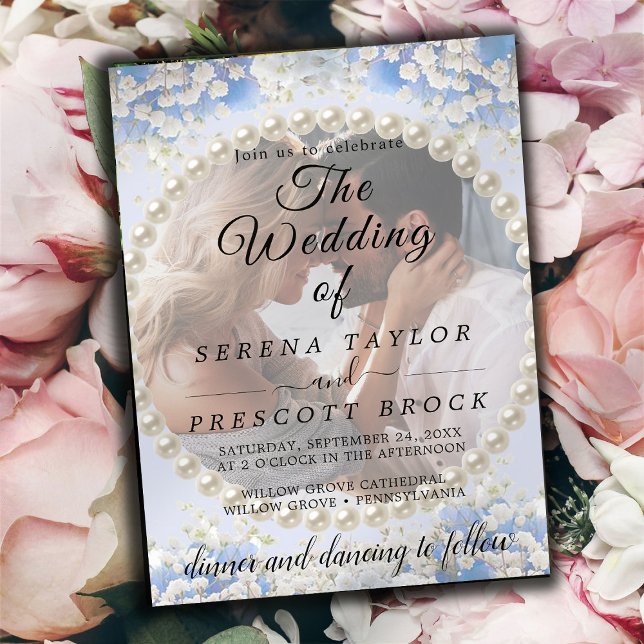 Elegant Flowers Vellum Overlay Wedding  Invitation (Creator Uploaded)