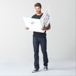 Elegant Flowers Watercolor Monogram Large Birthday