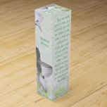 Elegant Flowers Wedding Blessing Personalised Wine Box<br><div class="desc">This personalised wedding gift box for a bottle of wine has an elegant image of white lilies and green leaves, a small message (Wishing you lots of love and happiness!) and a beautiful Apache Wedding Blessing: Now you will feel no rain, for each of you will be shelter to the...</div>
