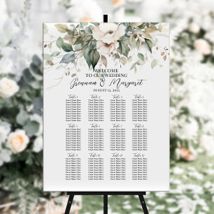 Elegant flowers wedding seating chart