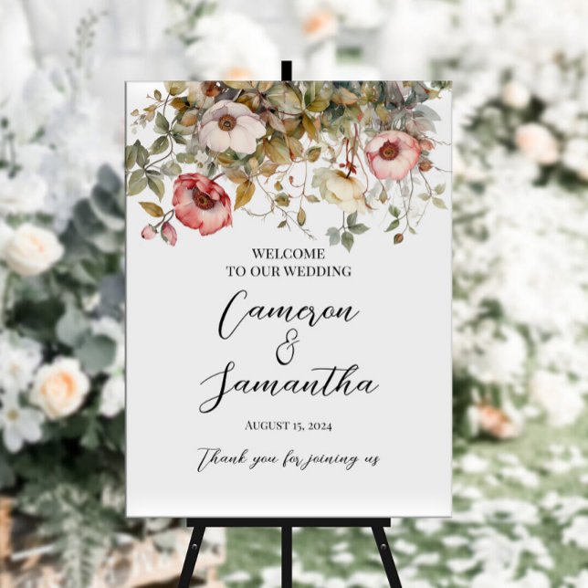 Elegant flowers wedding welcome sign (Creator Uploaded)