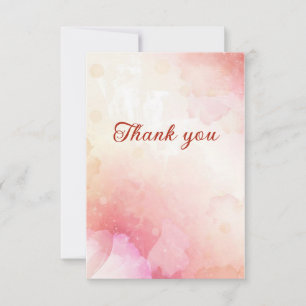 Elegant flowery pink abstract thank you card