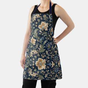 Elegant Flowing Botanical Flourish Apron