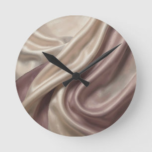 Elegant Flowing Silk Abstract Round Clock