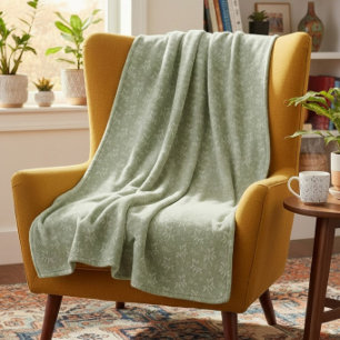 Elegant Flowing Vines & Leaves in Olive Green Fleece Blanket
