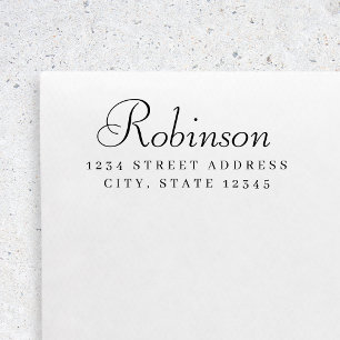 Elegant Flowy Script Wedding Return Address Self-inking Stamp