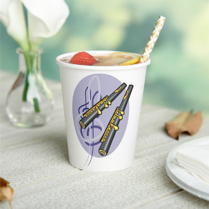 Elegant Flute Duet Music Musical Instrument Paper Cups