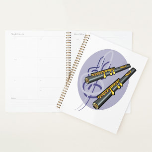 Elegant Flute Duet Music Musical Instrument   Planner