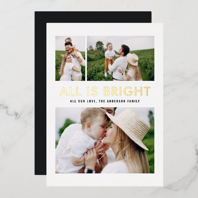 elegant foil 3 photo modern (Front/Back)