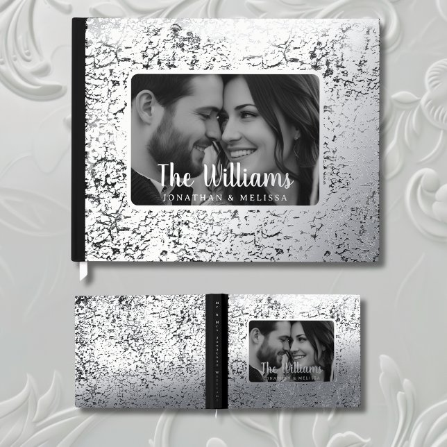 Elegant Foil Guest Book Picture Guestbook Textured (Creator Uploaded)