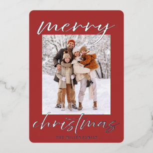 Elegant Foil Merry Christmas Photo Card