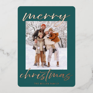 Elegant Foil Merry Christmas Photo Card
