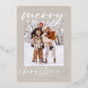 Elegant Foil Merry Christmas Photo Card