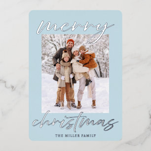 Elegant Foil Merry Christmas Photo Card