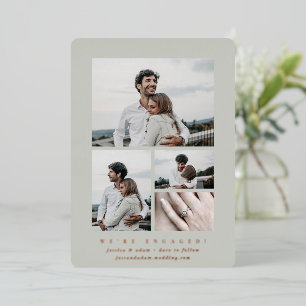 Elegant Foil Multi Photo Engagement Announcement