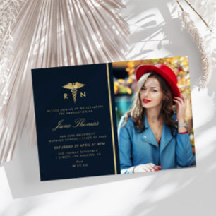 Elegant foil Nursing school graduation party Invitation