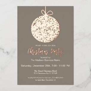 Elegant Foil Ornament Chrismas Party Invitation