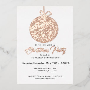 Elegant Foil Ornament Christmas Party Invitation 
