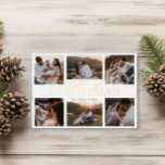 Elegant Foil-Pressed Christmas Card with Six-Photo<br><div class="desc">This six-photo Christmas card is designed to beautifully showcase your favourite memories of the year while exuding a festive and luxurious touch. The layout features six photos,  arranged in a grid or collage style,  providing ample space for various snapshots—family moments,  holiday traditions,  or joyful milestones</div>