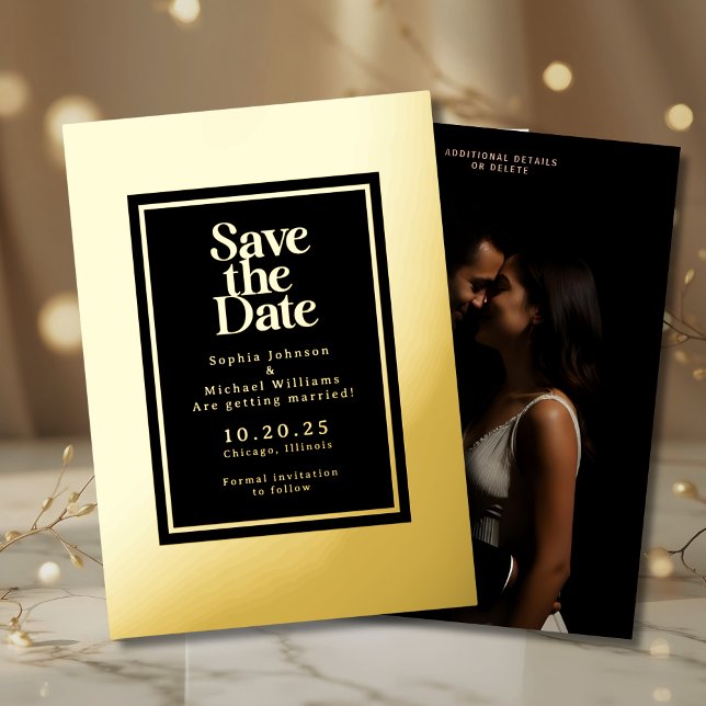 Elegant Foil Save the Date Template Photo Modern (Creator Uploaded)