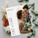 Elegant Foil Script Wedding Save The Date Holiday Postcard<br><div class="desc">Capture the magic of your special day with this elegant foil wedding save the date. Featuring a beautiful script font and shimmering foil accents, this card sets the tone for a romantic and unforgettable celebration. The timeless design beautifully showcases your names and wedding date, with space for your location and...</div>