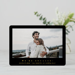 Elegant Foil Single Photo Engagement Announcement