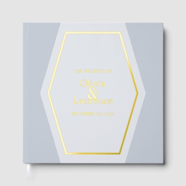 Elegant Foil Wedding Guest Book (Front)