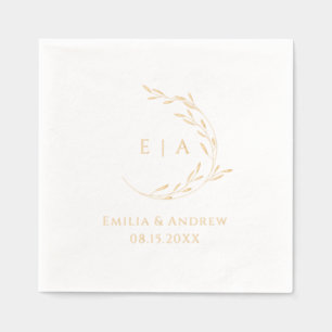 Elegant Foil Wedding Napkins Personalised