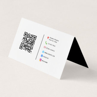 Elegant Folded Business Card with Custom Logo & QR