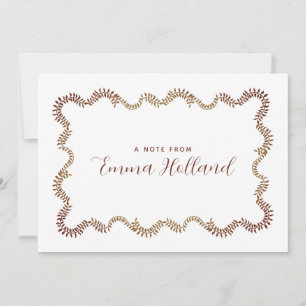 Elegant Foliage Frame Botanical Personalised Announcement