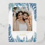 Elegant Foliage | Hanukkah Photo Collage Card<br><div class="desc">Hanukkah... The festival of lights is here. Light the menorah, play with the dreidel and feast on latkes and sufganiyot. Celebrate the spirit of Hanukkah with friends, family with our gorgeous photo cards. This elegant Hanukkah card is a stunning modern holiday theme perfect for anyone on your mailing list. A...</div>
